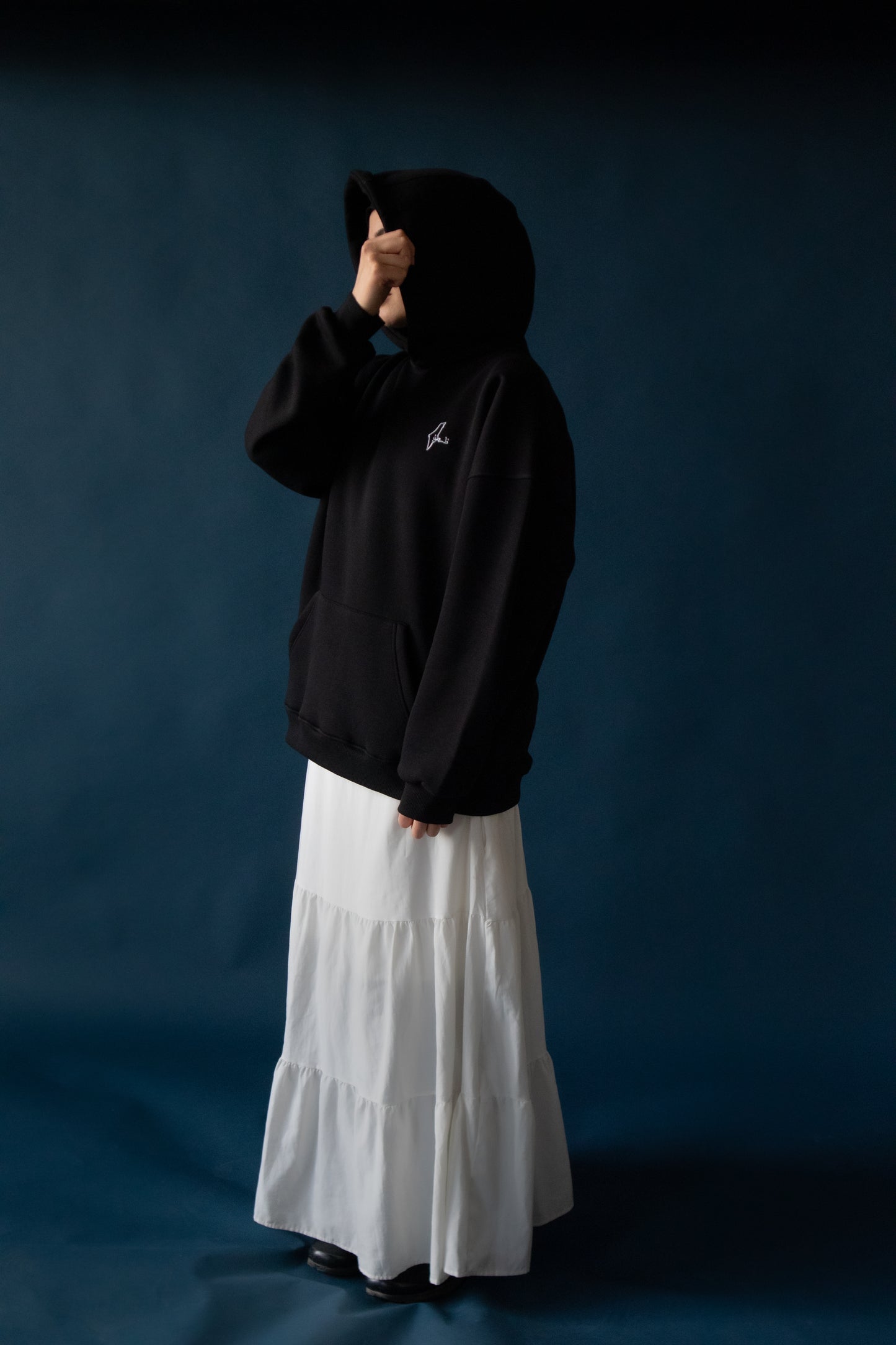 Premium Oversized Hoodie black 'Map of Palestine Embroidery'